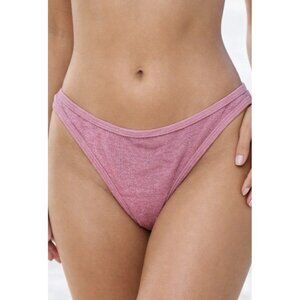 NWT Ramy Brook Pink Sparkle Knit Isla Bikini Bottom Size Small Spring Break Vaca